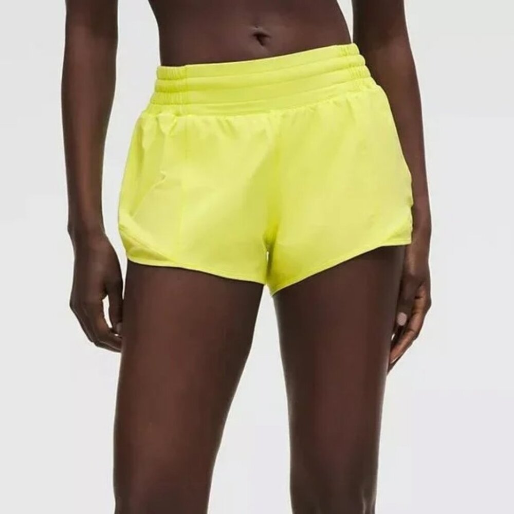 Lululemon Hotty Hot Low-Rise Lined Short 2.5" Bright Yellow  Size 8